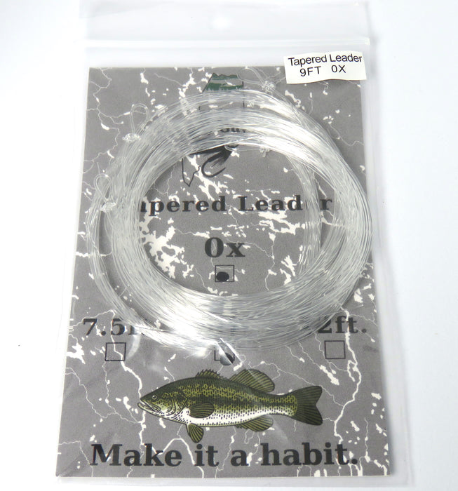 MFG 9' tapered nylon leader - 5 pack
