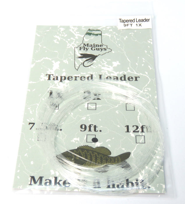 MFG 9' tapered nylon leader - 5 pack