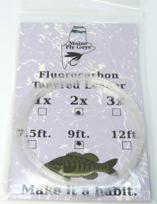 MFG 9' Fluorocarbon tapered leader - 3 pack
