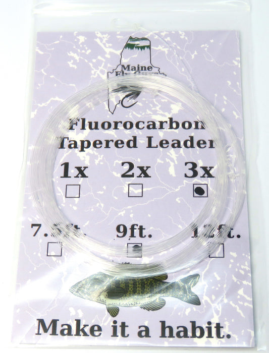 MFG 9' Fluorocarbon tapered leader - 3 pack