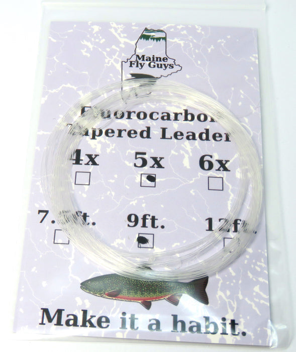 MFG 9' Fluorocarbon tapered leader - 3 pack