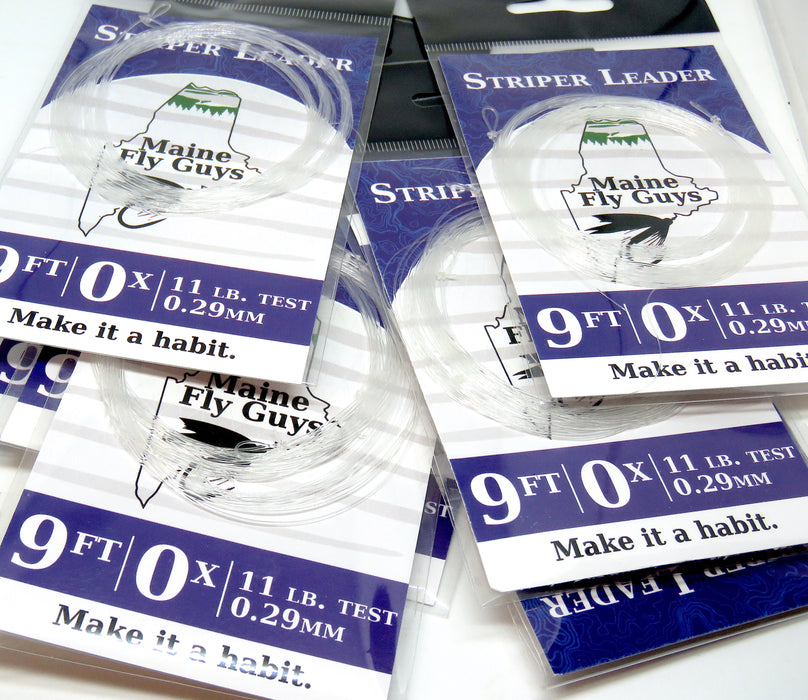 MFG 9' non-tapered nylon leader - 3 pack