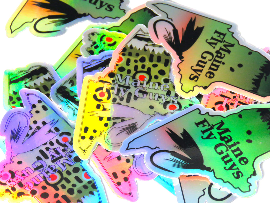 Maine Fly Guy Metallic Logo - Rainbow Trout