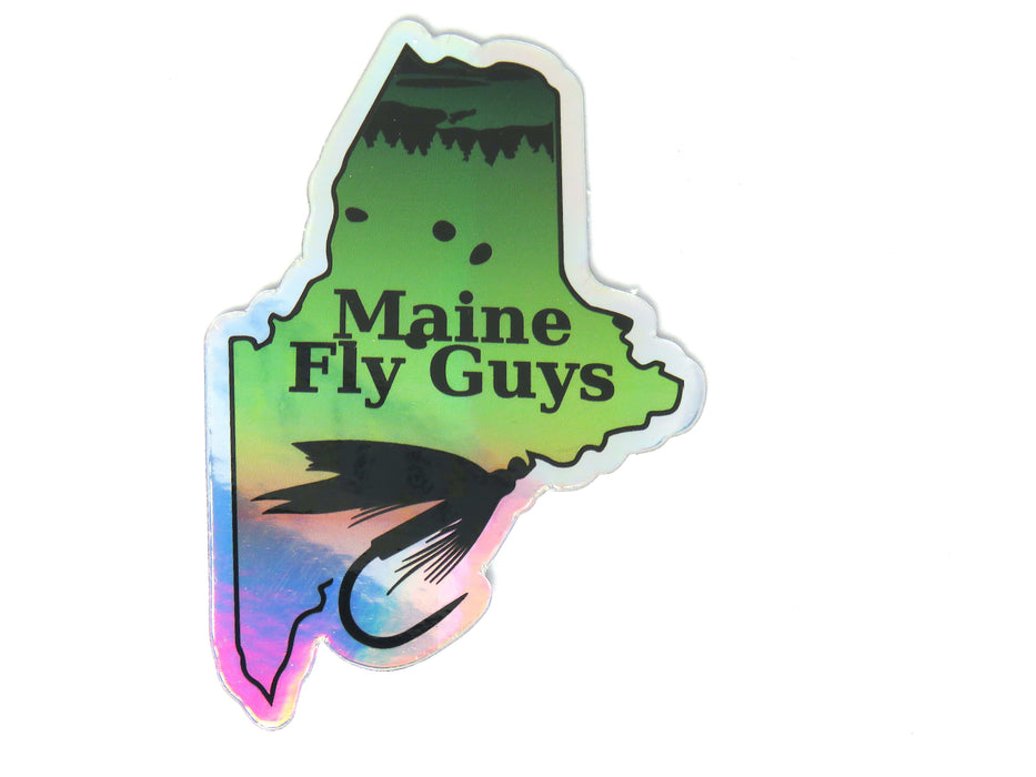 Maine Fly Guy Metallic Logo - Rainbow Trout