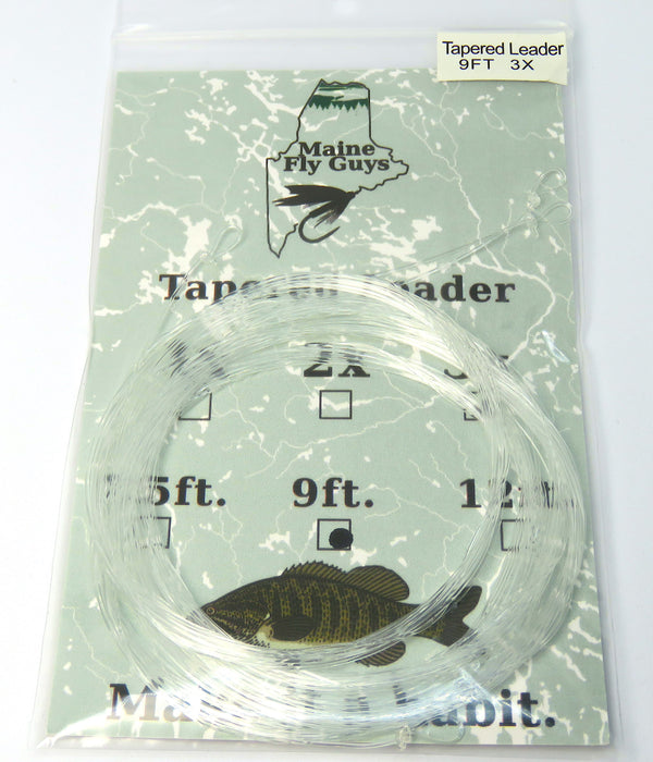 MFG 9' tapered nylon leader - 5 pack