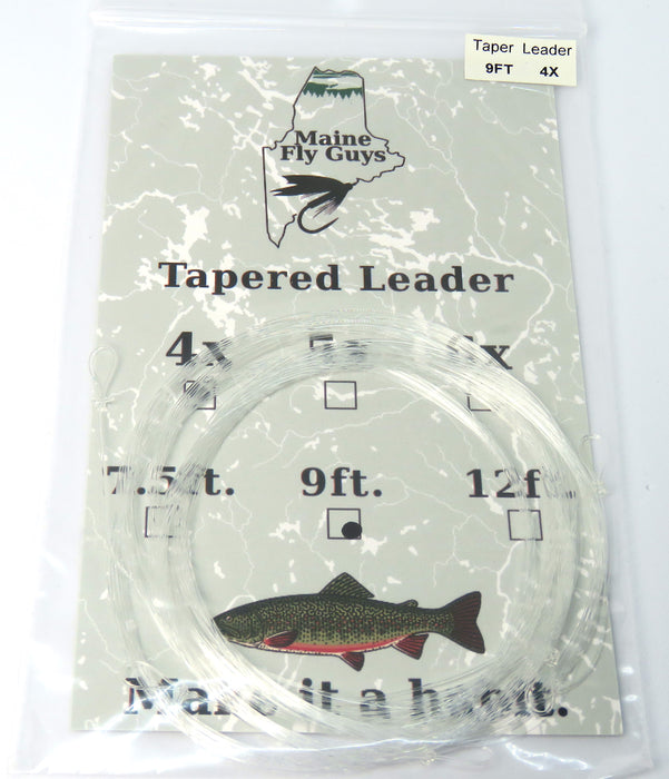 MFG 9' tapered nylon leader - 5 pack