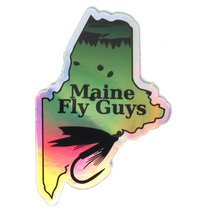 Maine Fly Guy Metallic Logo - Rainbow Trout